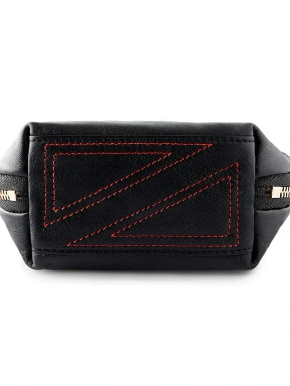 Kusshi Black Leather Everyday Makeup Bag